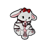 Alloy Enamel Pins - Kinky Bunny Vibrating Wand