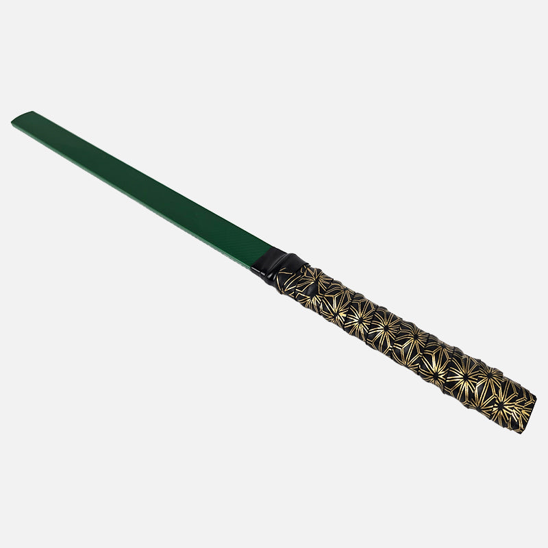 OZGAGA Green PVC Strip Paddle Sharp Sting (Dual Texture) with Customisable anti-slip grip handle gold