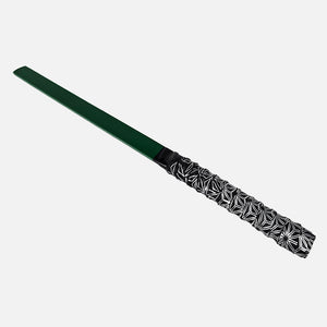 OZGAGA Green PVC Strip Paddle Sharp Sting (Dual Texture) with Customisable anti-slip grip handle silver