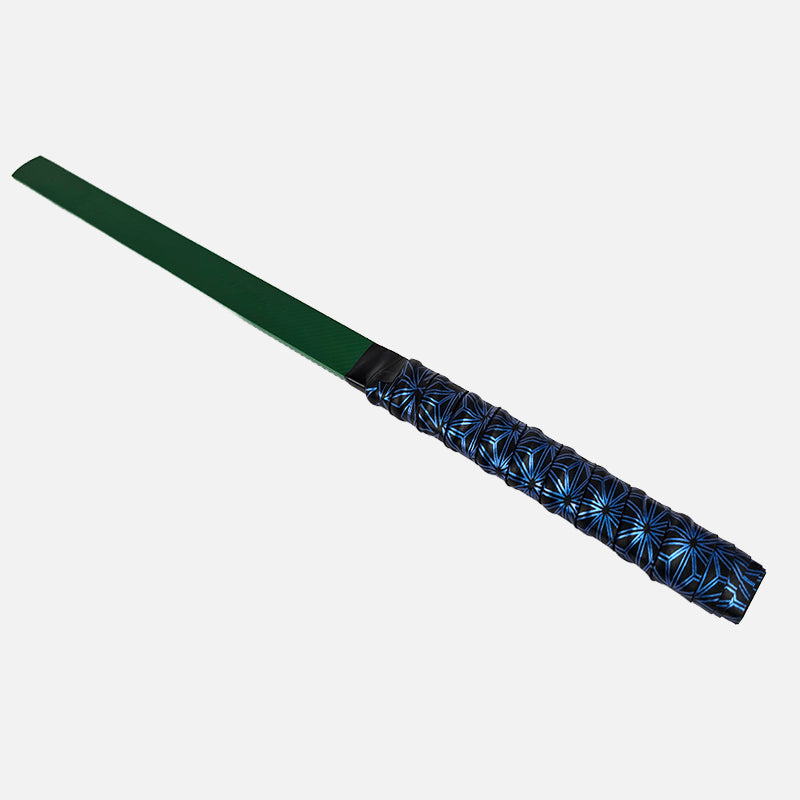 OZGAGA Green PVC Strip Paddle Sharp Sting (Dual Texture) with Customisable anti-slip grip handle blue