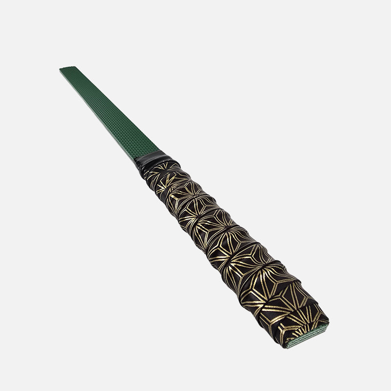 Green PVC Strip Paddle Sharp Sting (Dual Texture) with Customisable Handle Grip Tape