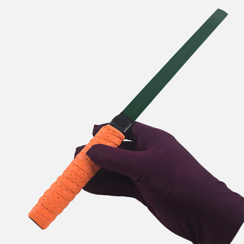 Green PVC Strip Paddle Sharp Sting (Dual Texture) with Customisable Handle Grip Tape