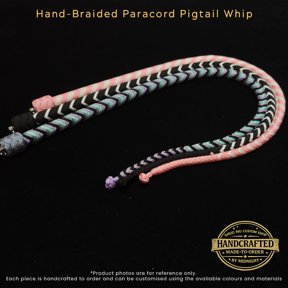 [Custom Made-to-Order] Hand-Braided Paracord Pigtail Whip (85cm)