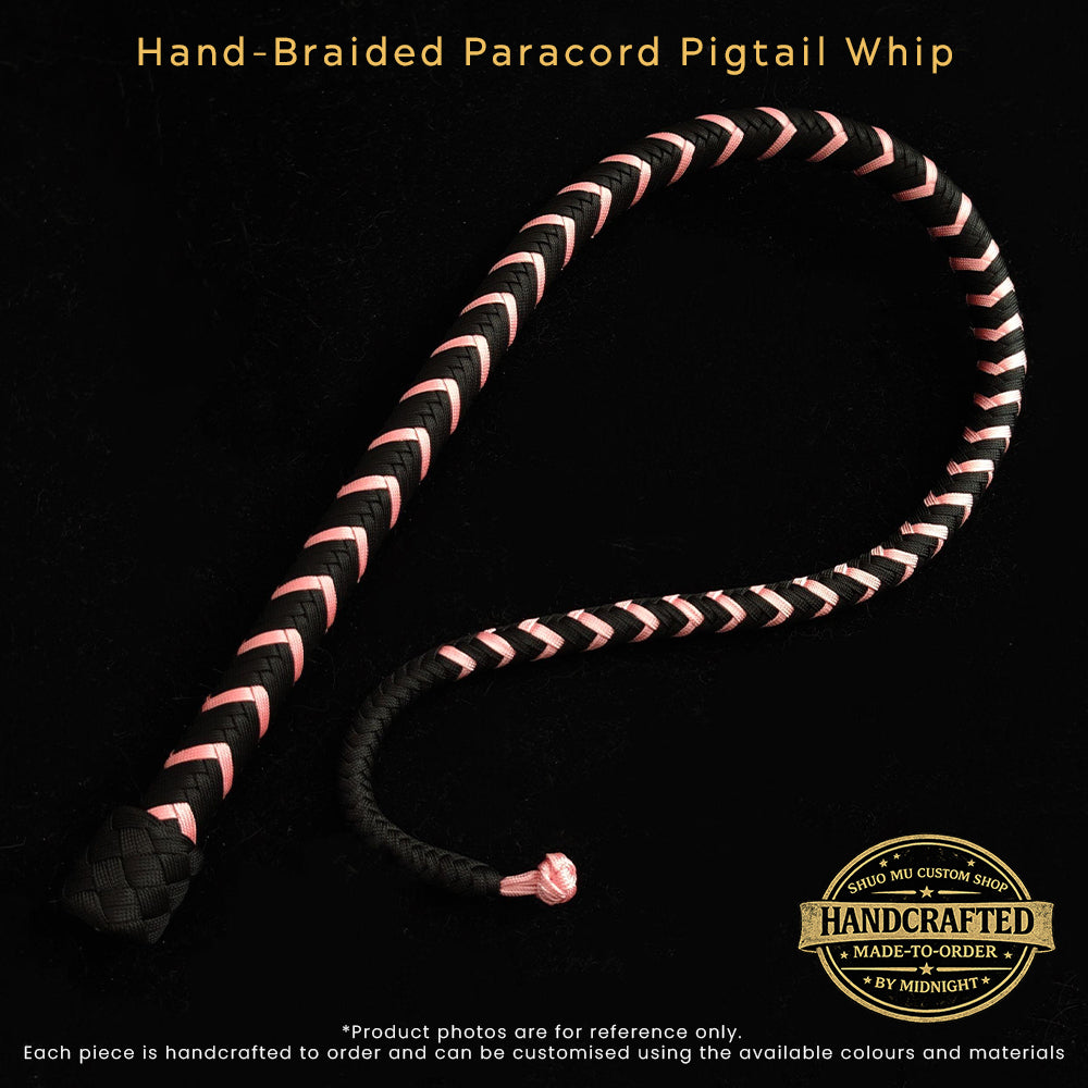 [Custom Made-to-Order] Hand-Braided Paracord Pigtail Whip (85cm)