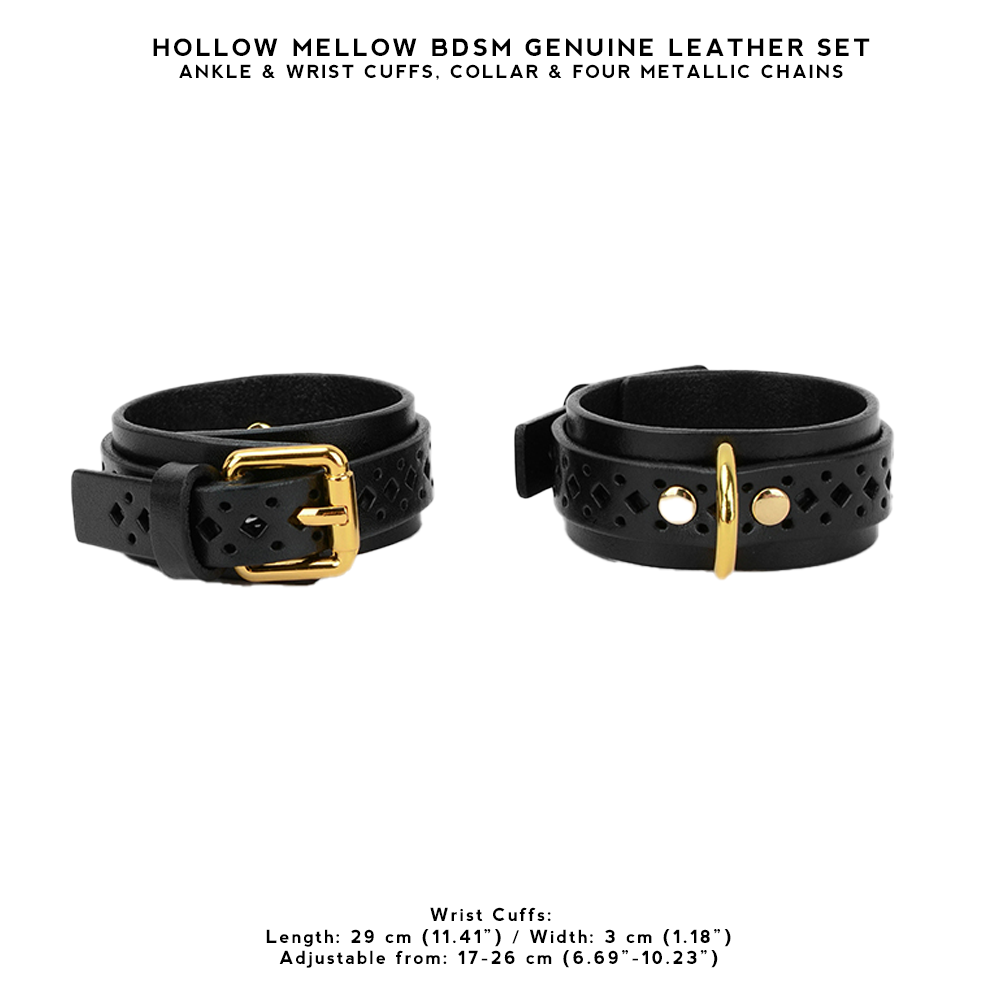 Hollow Mellow BDSM Genuine Leather Set with Metallic Chains