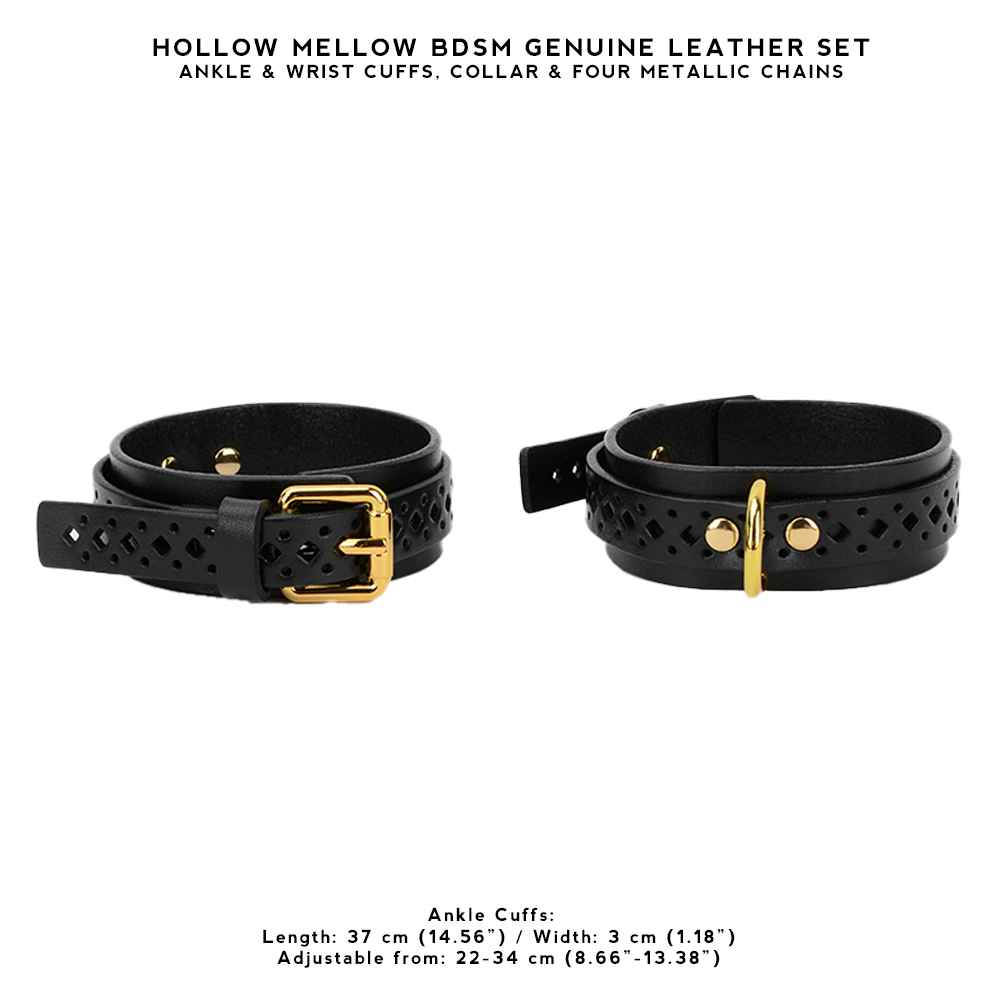 Hollow Mellow BDSM Genuine Leather Set with Metallic Chains