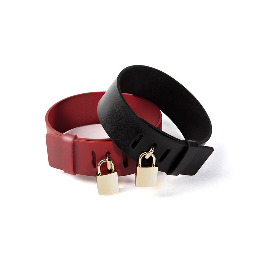 BDSM Deluxe K9 Lockable Genuine Leather Collar