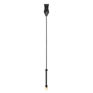 Leather-Covered Fiberglass Riding Crop and Cane Bundle for BDSM Impact Play with Rose-Shaped Tip and Precision Cane.