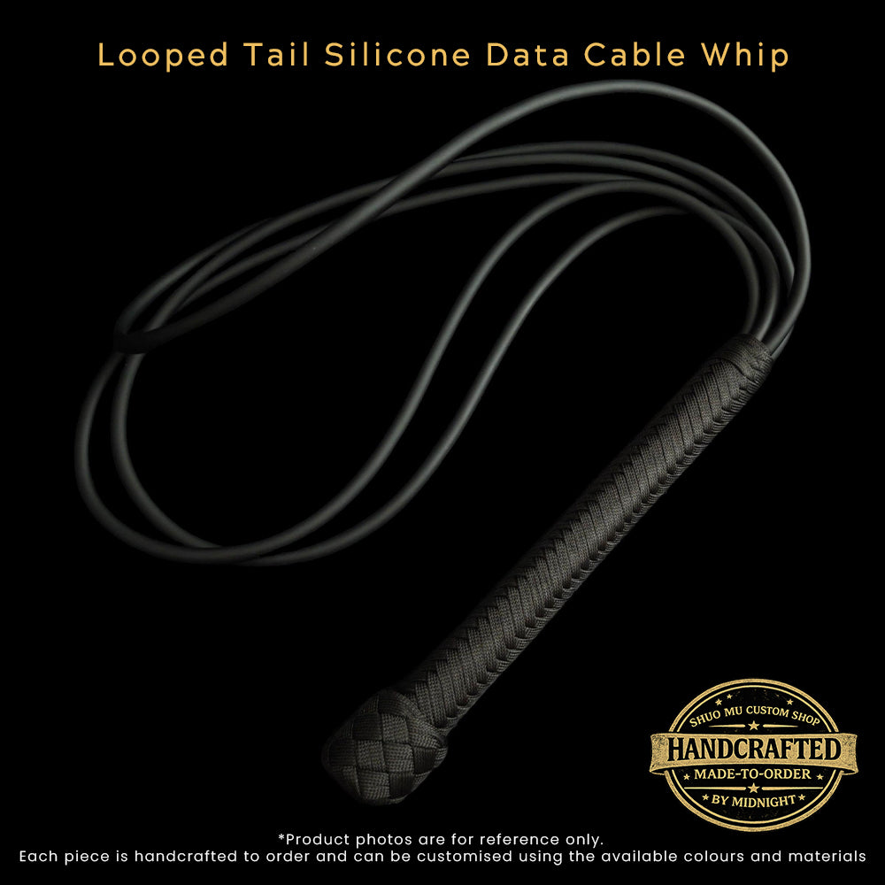[Custom Made-to-Order] Hand-Braided Paracord Looped Tails Silicone Cable Whip