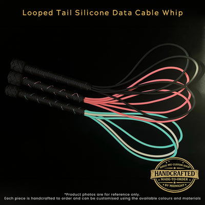 [Custom Made-to-Order] Hand-Braided Paracord Looped Tails Silicone Cable Whip