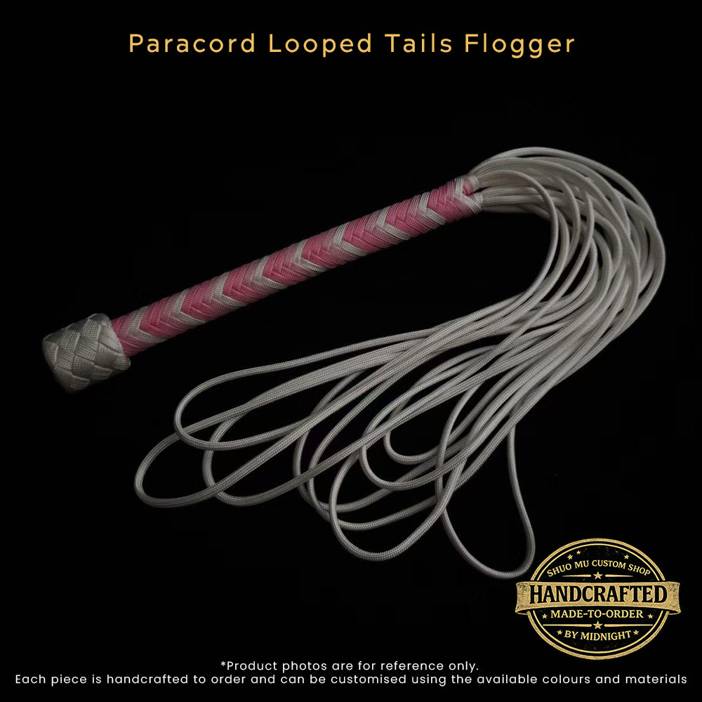 [Custom Made-to-Order] Hand-Braided Paracord Looped Tails Flogger