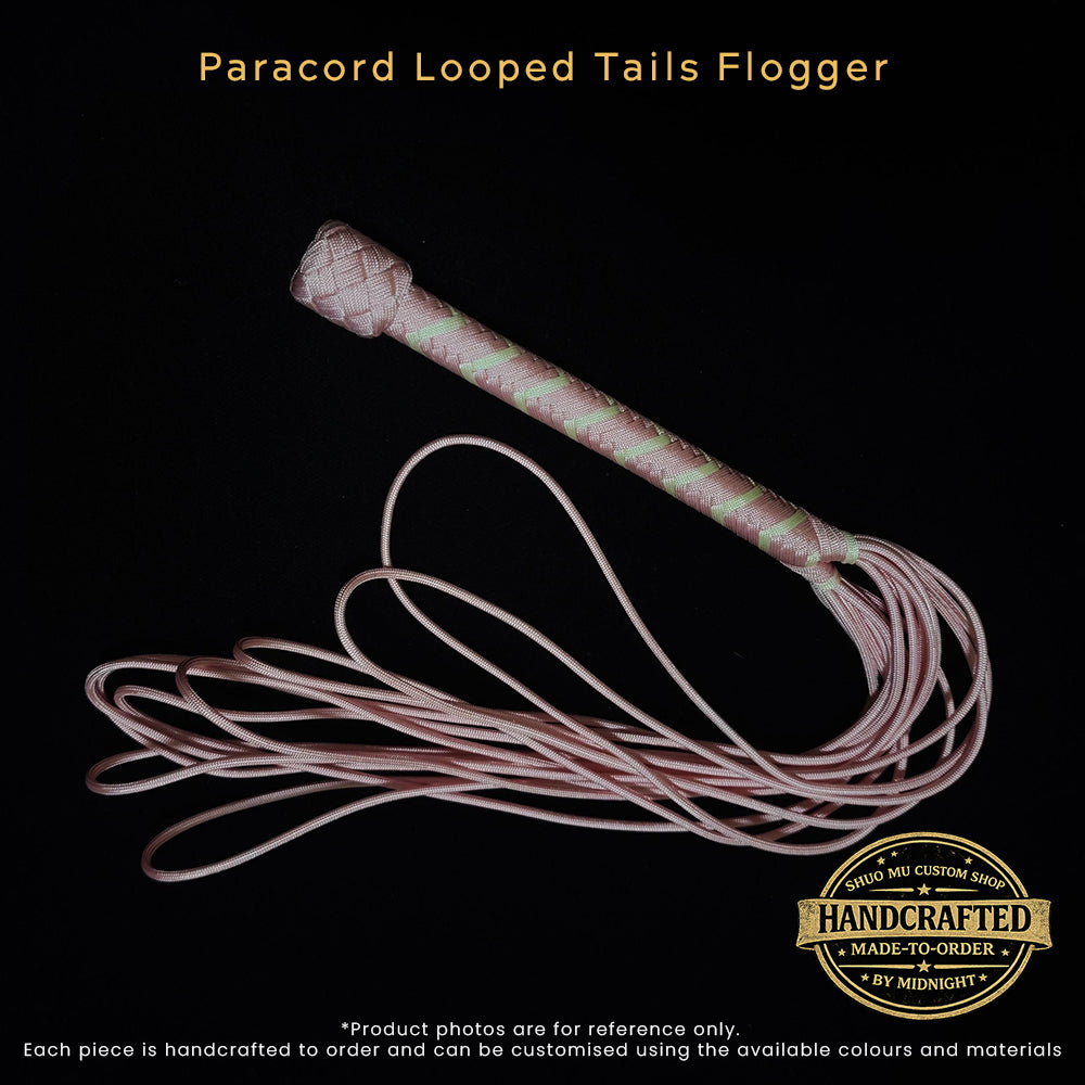 [Custom Made-to-Order] Hand-Braided Paracord Looped Tails Flogger