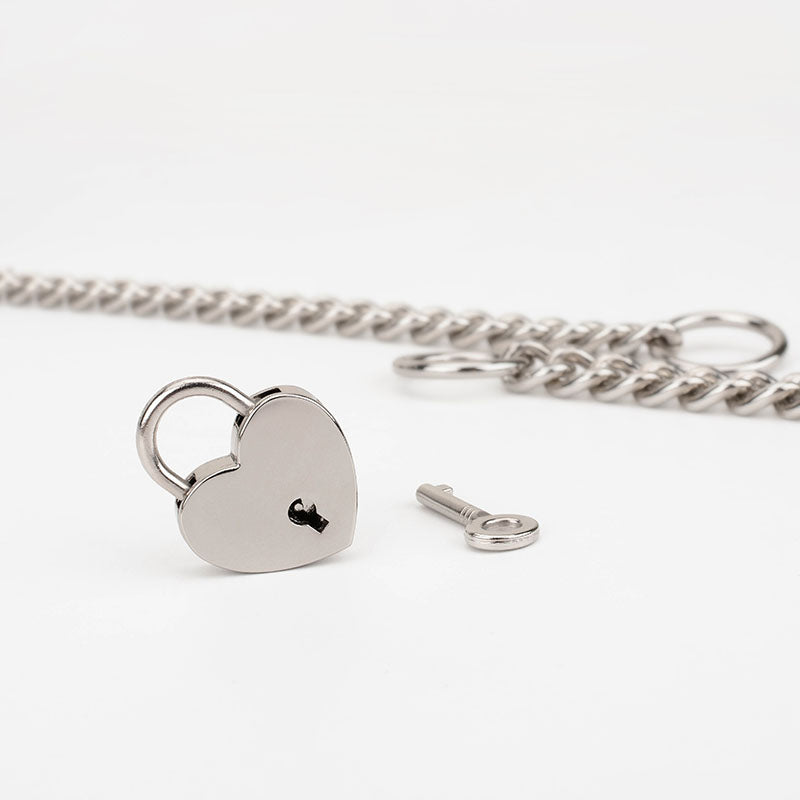 Vegan Leather Wrist Cuffs with Heart Lock