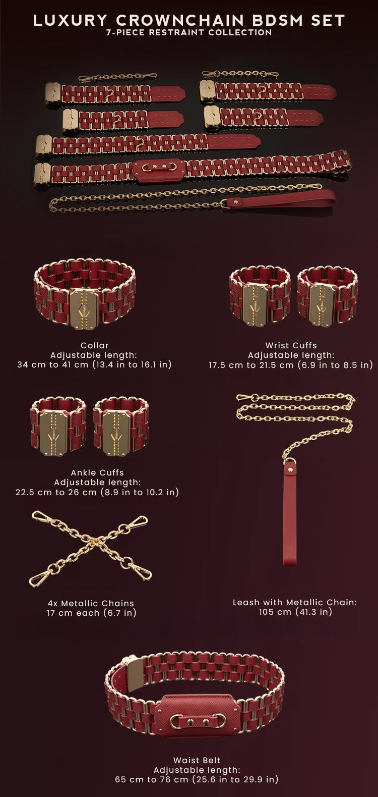Luxury Royal Chain BDSM Set (7-piece restraint set)