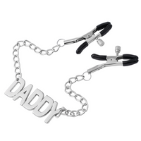 BDSM Stainless Steel Nipple Clamps with Chain Tag