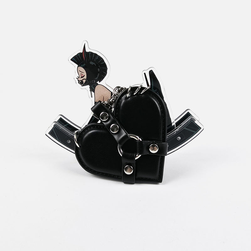 Pierced Heart Harness Keychain (Red or Black) OZGAGA