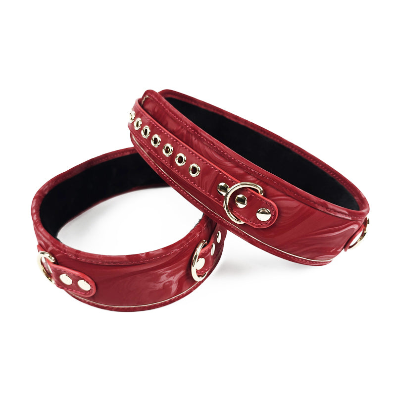 OZGAGA Deluxe Red Passion Velvet Bondage Restraint Spanking Kit (15pc)