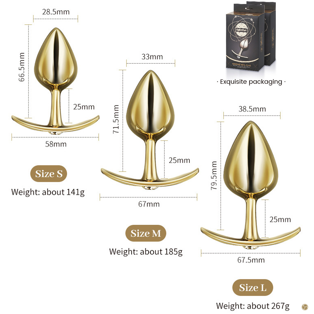 Golden Diamond Weighted Metal Anal Plug - OZGAGA Golden Diamond Weighted Metal Anal Plug - OZGAGA