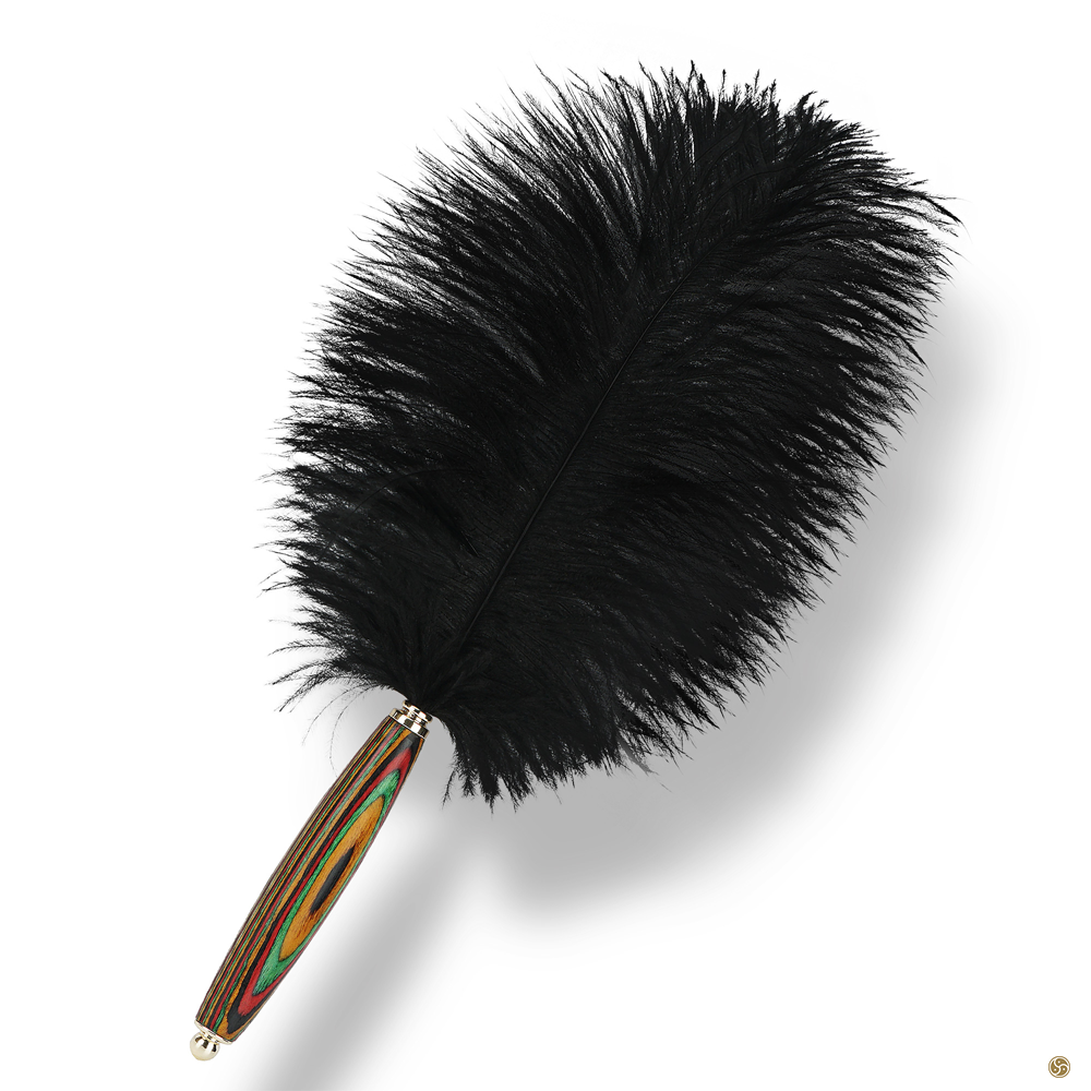 Luxury Colour Wood Ostrich Feather Tickler