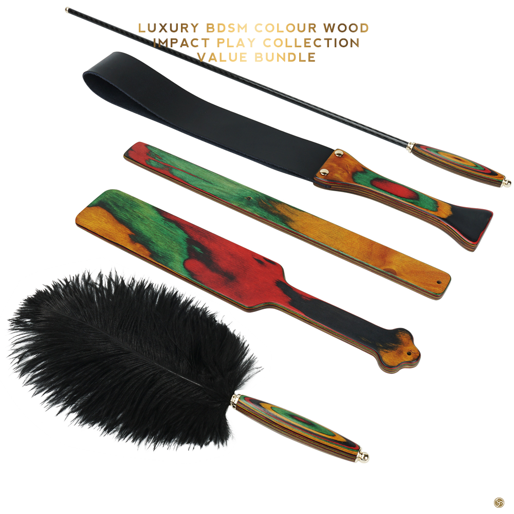 Luxury BDSM Colour Wood Leather Paddle