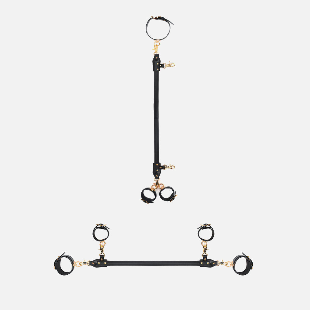 Leather Wrapped Spreader Bar BDSM Set