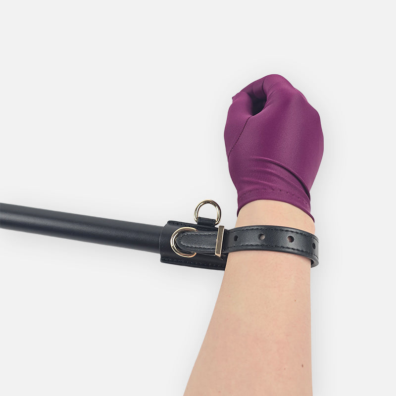 OZGAGA® Vegan Leather Snakeskin-Textured Spreader Bar Set with Wrist & Ankle Cuffs