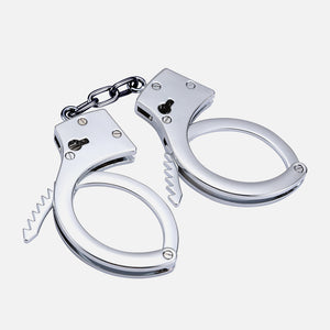 The Enforcer BDSM Essential Stainless Steel Handcuffs (Silver) with Safety Release