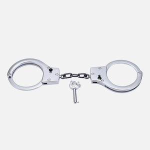 The Enforcer BDSM Essential Stainless Steel Handcuffs (Silver) with Safety Release