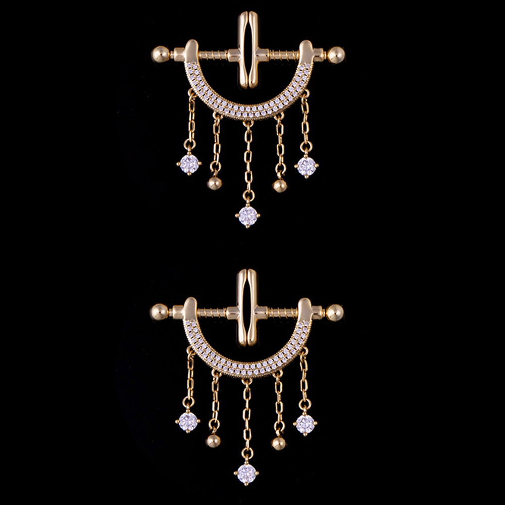 Luxury Non-Piercing Spring Loaded Nipple Clamps Jewelry