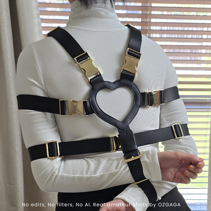 Takate Kote Bondage Harness with Love Heart
