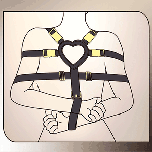 Takate Kote Bondage Harness with Thorn Love Heart