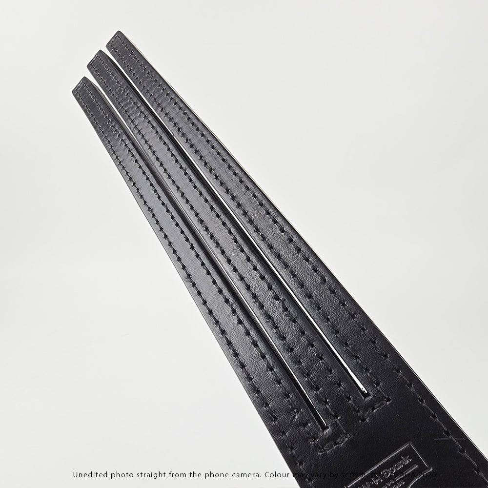 3-tail leather tawse handcrafted from three layers of Italian cowhide