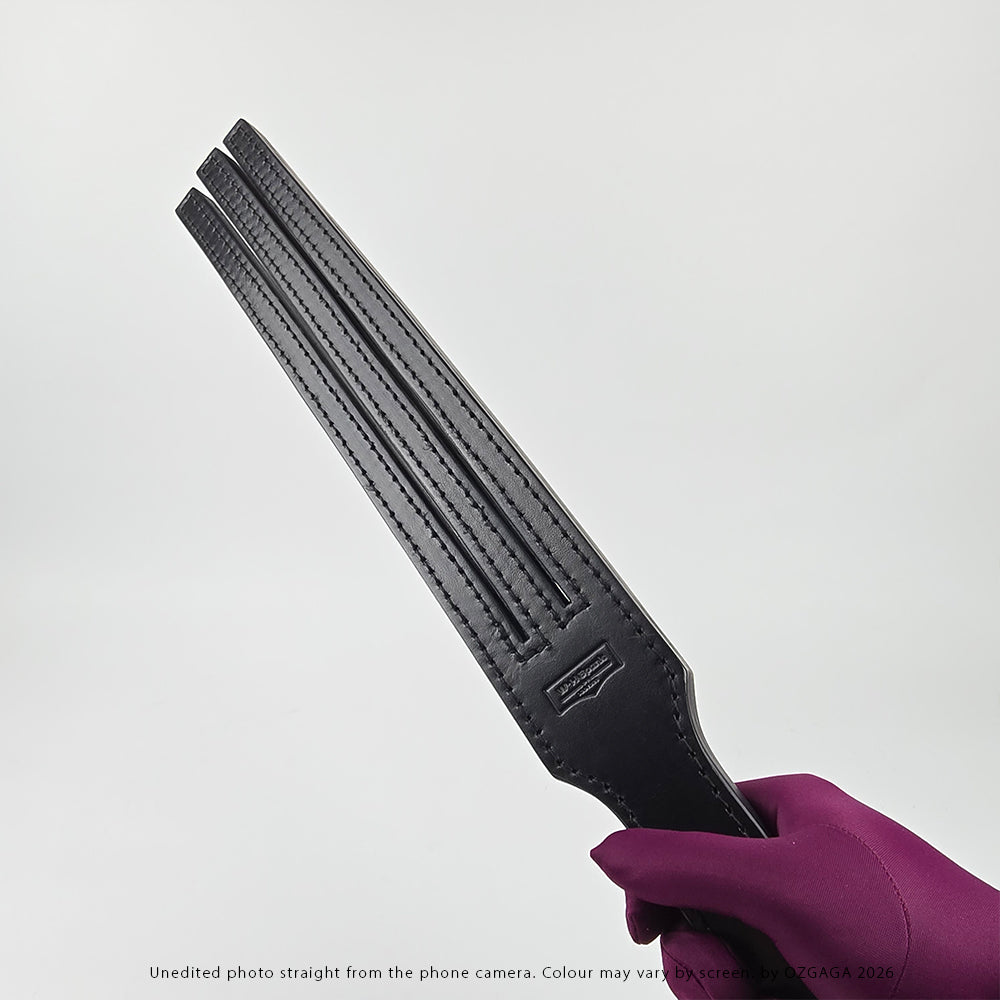 3-tail leather tawse handcrafted from three layers of Italian cowhide