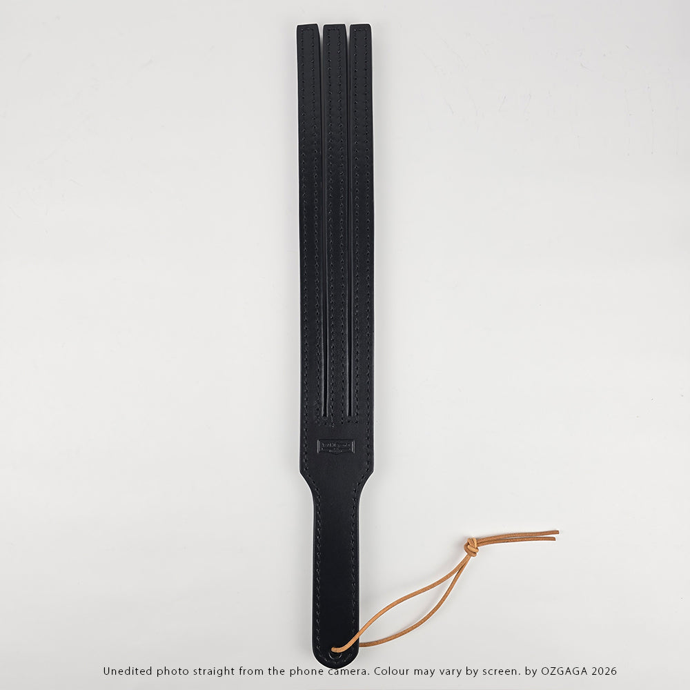 3-tail leather tawse handcrafted from three layers of Italian cowhide