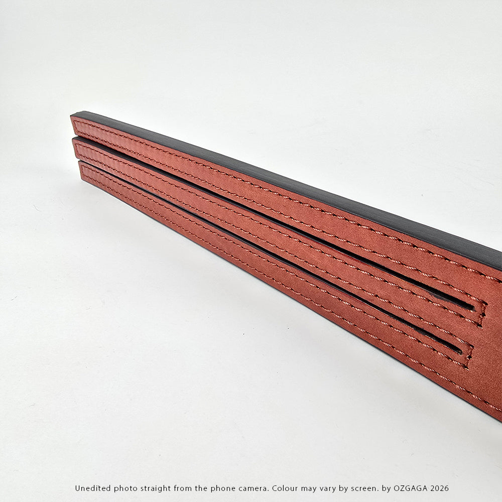 3-tail leather tawse handcrafted from three layers of Italian cowhide