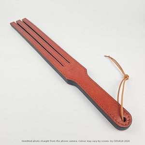 3-tail leather tawse handcrafted from three layers of Italian cowhide