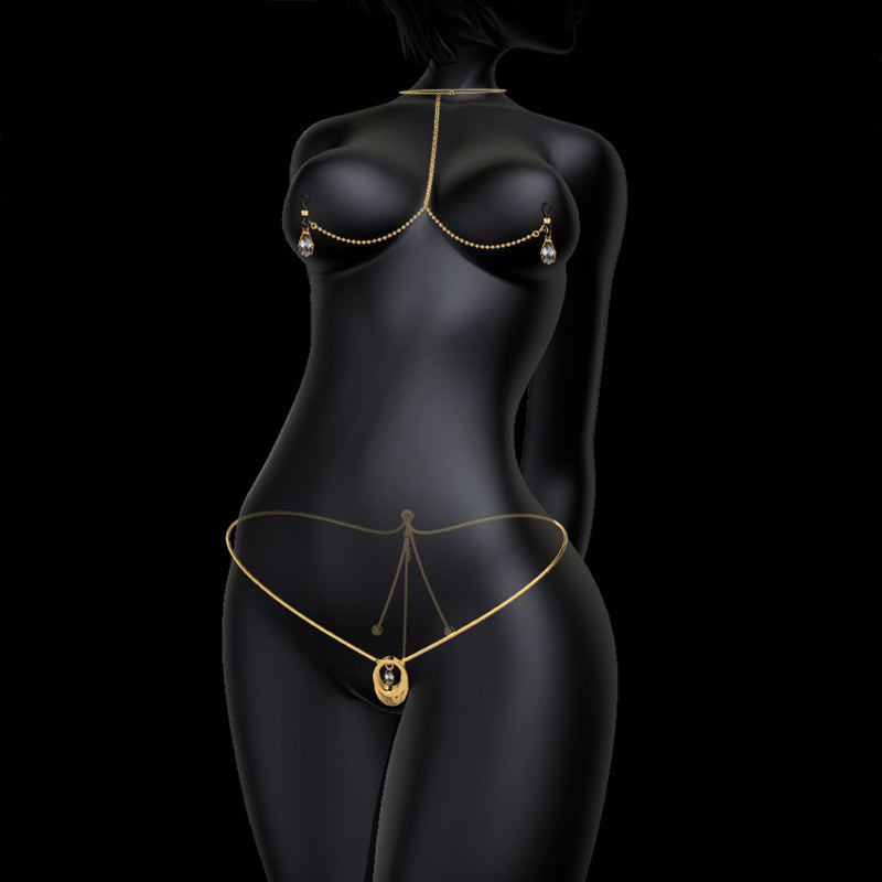 The Desire Sexy Body Chains Suit Nipple & Clitoral Stimulation Jewelry