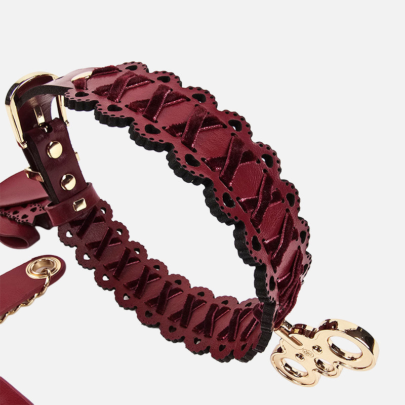 Wind-Up Doll Play Collar with Cross Brace Leash | Swappable Key & Bowtie
