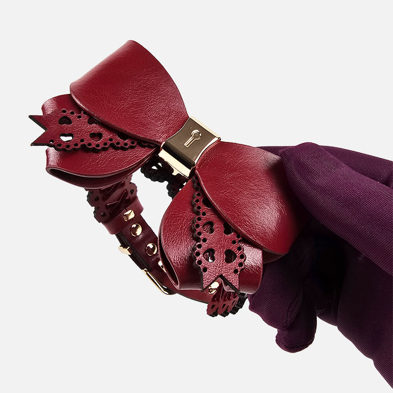 Wind-Up Doll Play Collar with Cross Brace Leash | Swappable Key & Bowtie