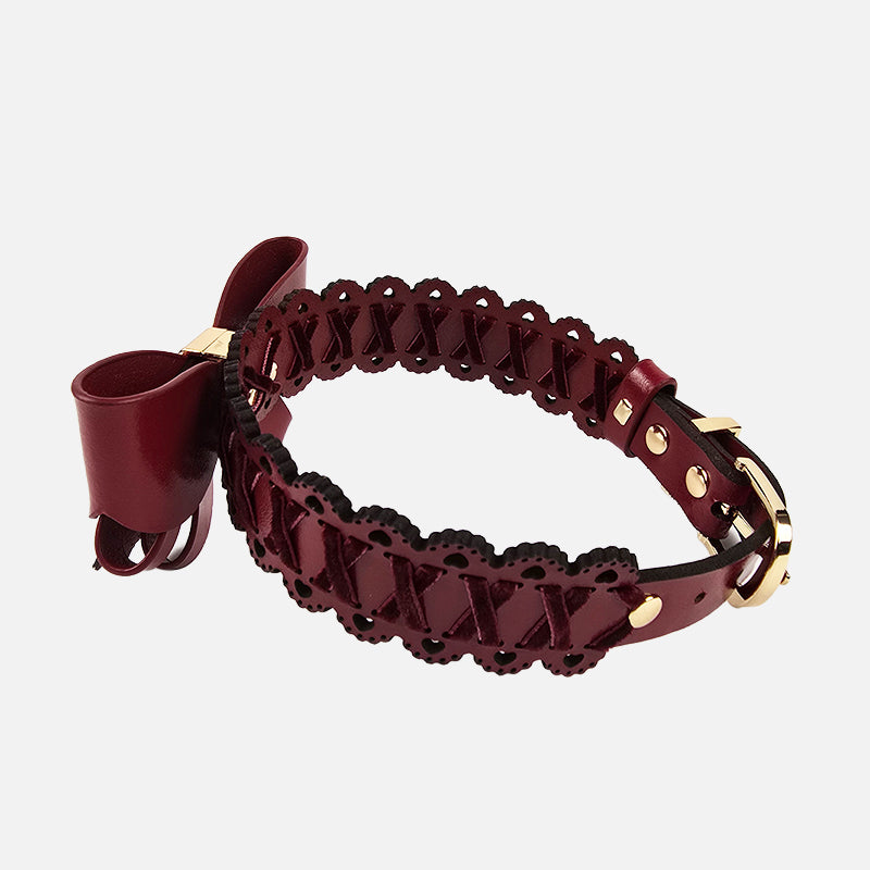 Wind-Up Doll Play Collar with Cross Brace Leash | Swappable Key & Bowtie