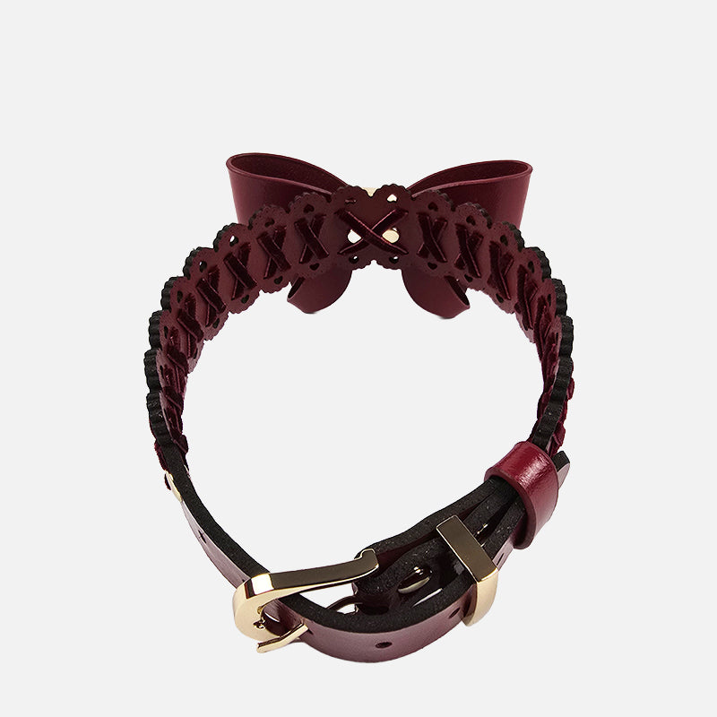 Wind-Up Doll Play Collar with Cross Brace Leash | Swappable Key & Bowtie