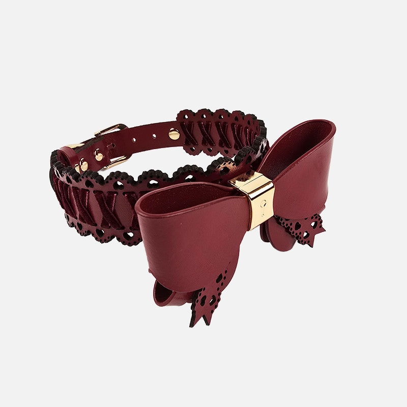 Wind-Up Doll Play Collar with Cross Brace Leash | Swappable Key & Bowtie
