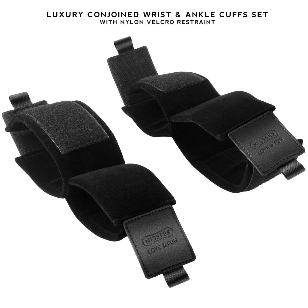 MISSFUN® Luxury BDSM Conjoined Wrist Ankle Cuffs Set Nylon Restraint