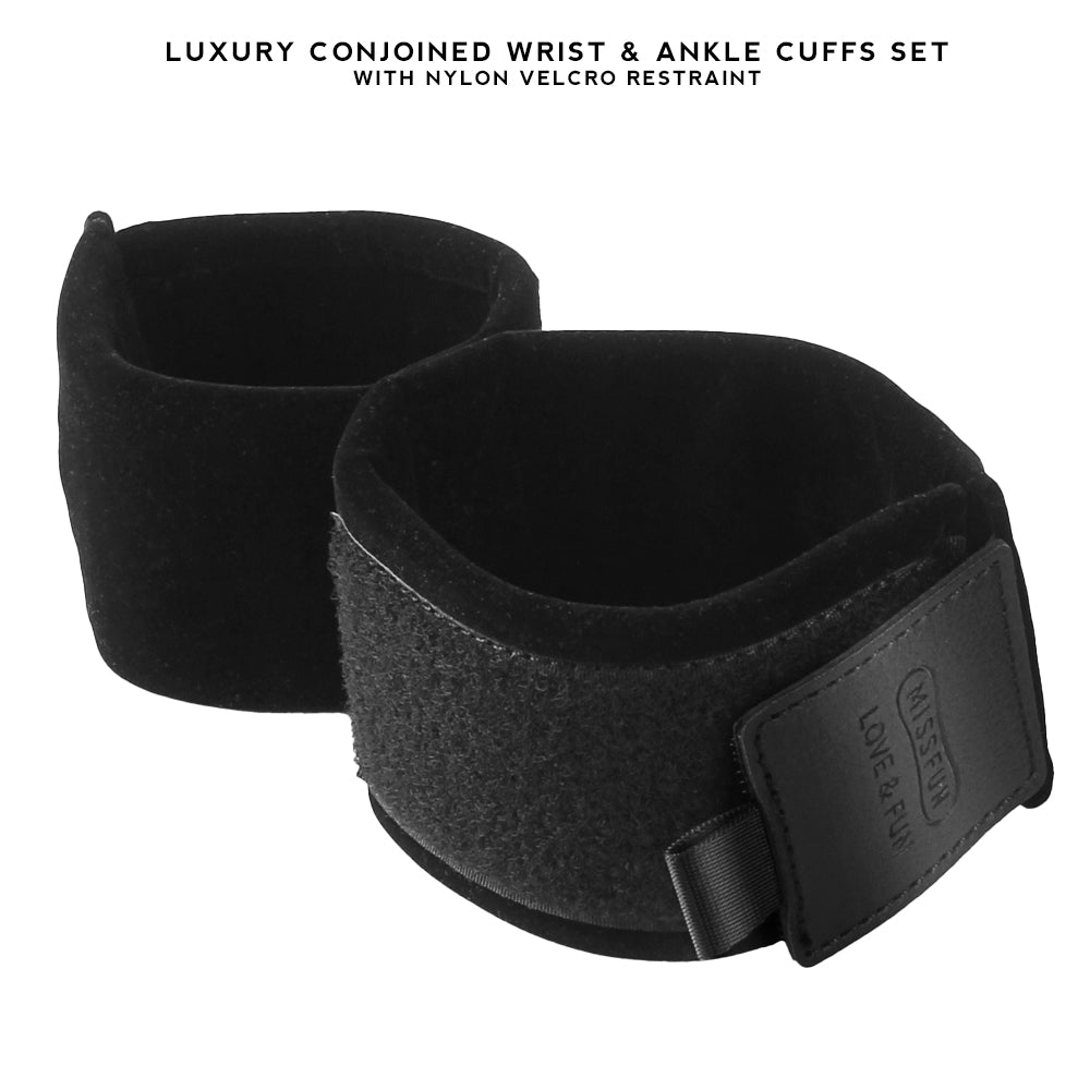MISSFUN® Luxury BDSM Conjoined Wrist Ankle Cuffs Set Nylon Restraint