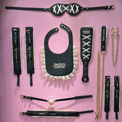 The "Daddy's Little" Luxury DDLG Bondage Restraint Collection (Black/Pink)