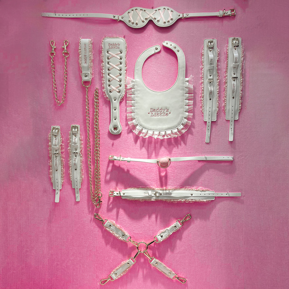 The "Daddy's Little" Luxury DDLG Restraint Collection (White/Pink) - OZGAGA The "Daddy's Little" Luxury DDLG Restraint Collection (White/Pink) - OZGAGA