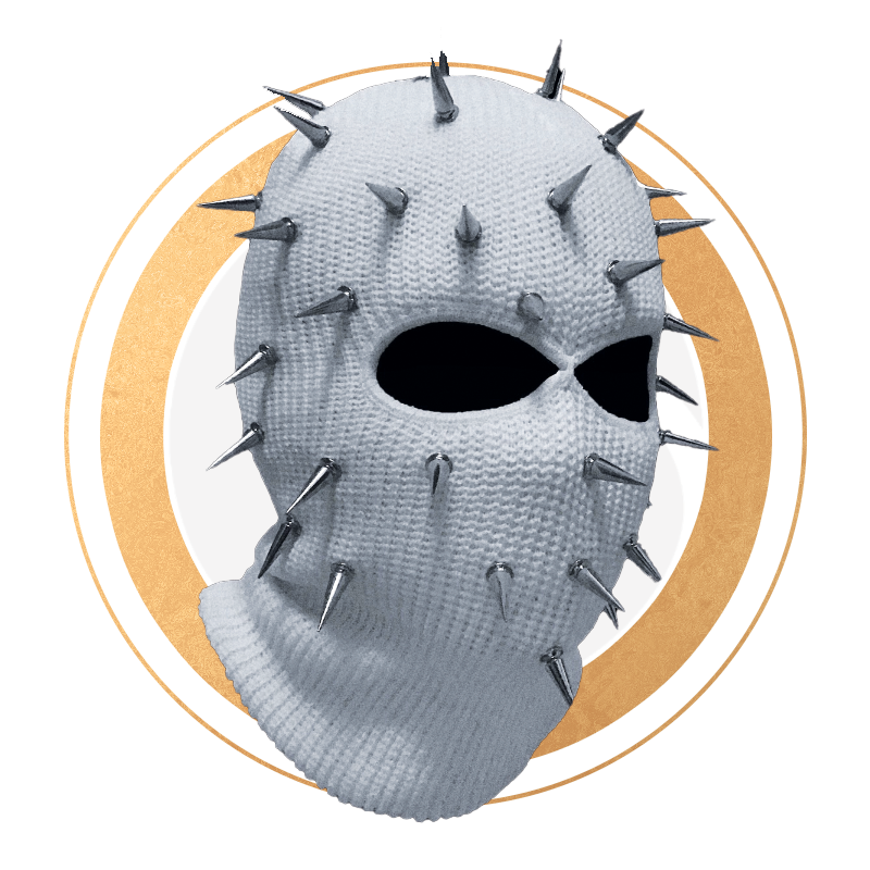 Balaclava Beanie Knitting Mask with Metal Spikes