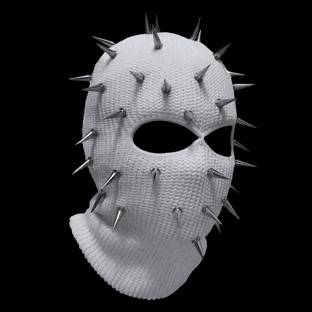 Balaclava Beanie Knitting Mask with Metal Spikes