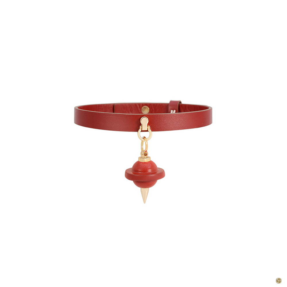 BDSM K9 Silent Bell Genuine Leather Choker