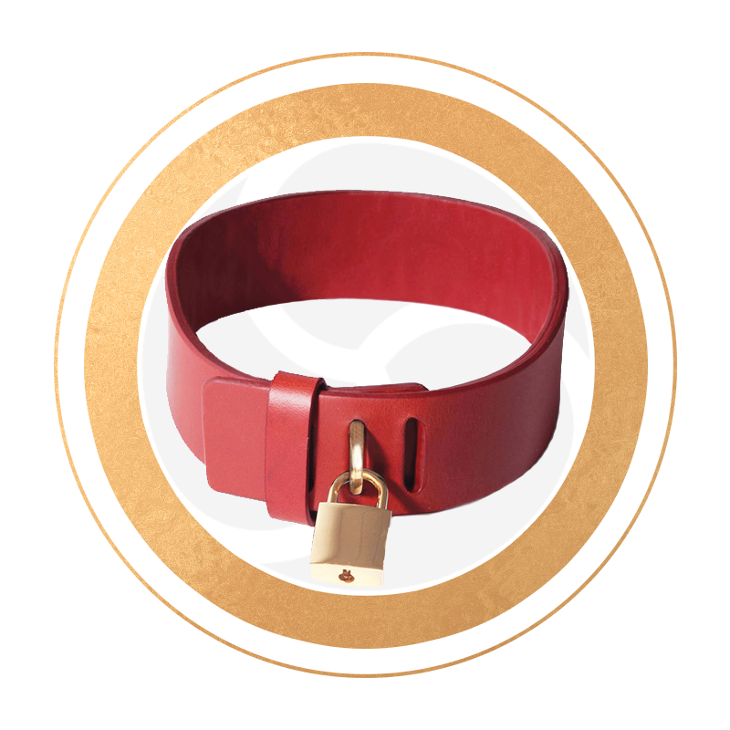 BDSM Deluxe K9 Lockable Vegetable Tanned Leather Collar